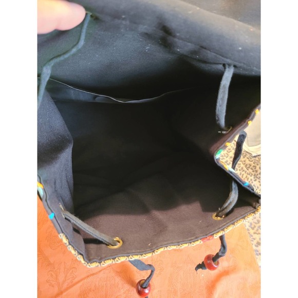 Backpack Bag Women's Multicolor Sling Bird Floral Embroidered Drawstring (AH) - Picture 3 of 6